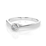 Solitaire Diamond Ring Round 0.05ct by Qutahia Jewellery