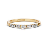 Solitaire Eternity Diamond Ring Round 0.07ct by Qutahia Jewellery
