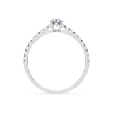 Solitaire Eternity Diamond Ring Oval 0.3ct by Qutahia Jewellery