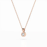 Diamond Pendant Necklace Round 0.1ct by Qutahia Jewellery