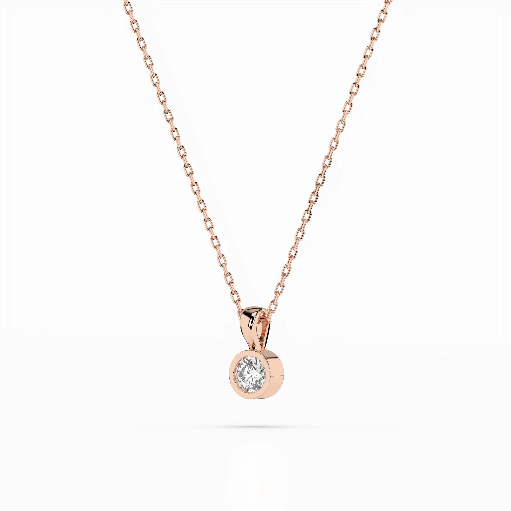 Solitaire Necklace (Round), 0.1 ct — 104-10010(3.0)