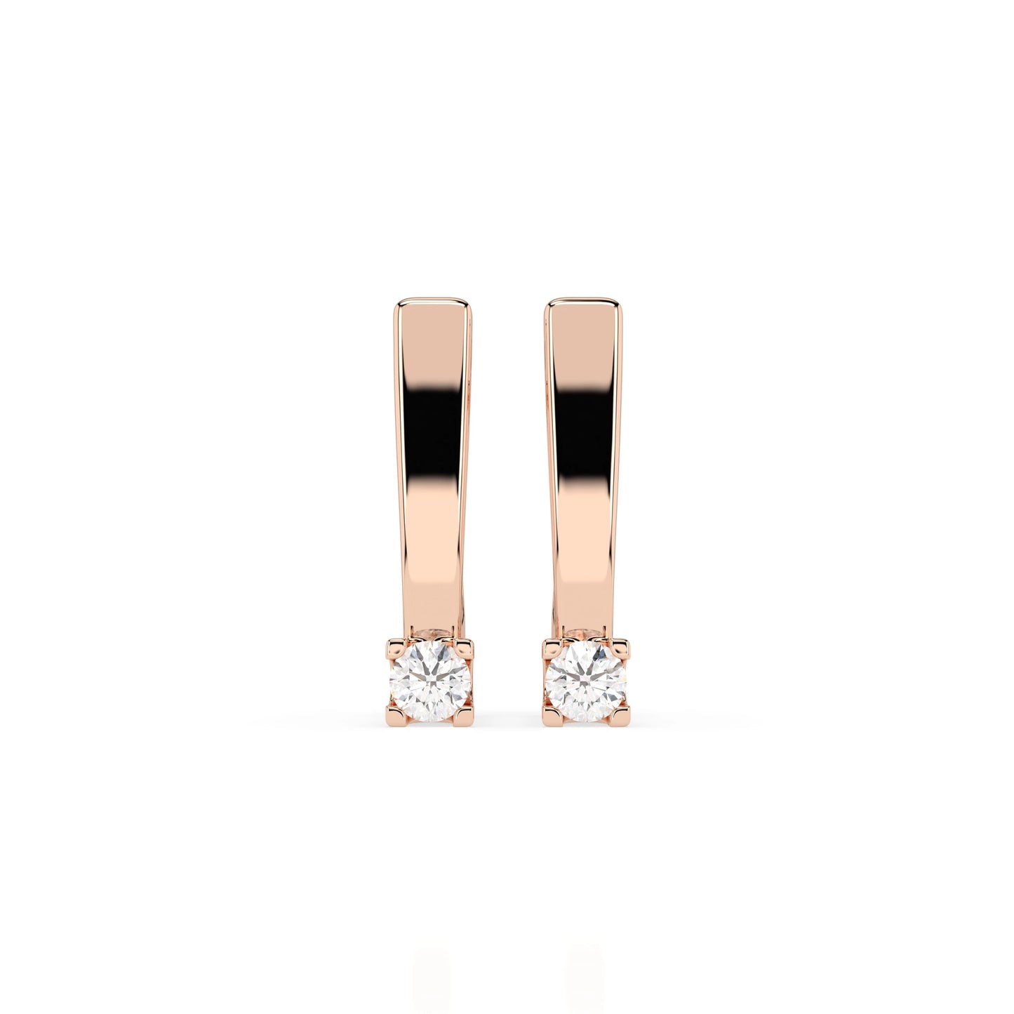 Solitaire English Lock Earring (Round), 0.15 ct — 102-10036(2.7)