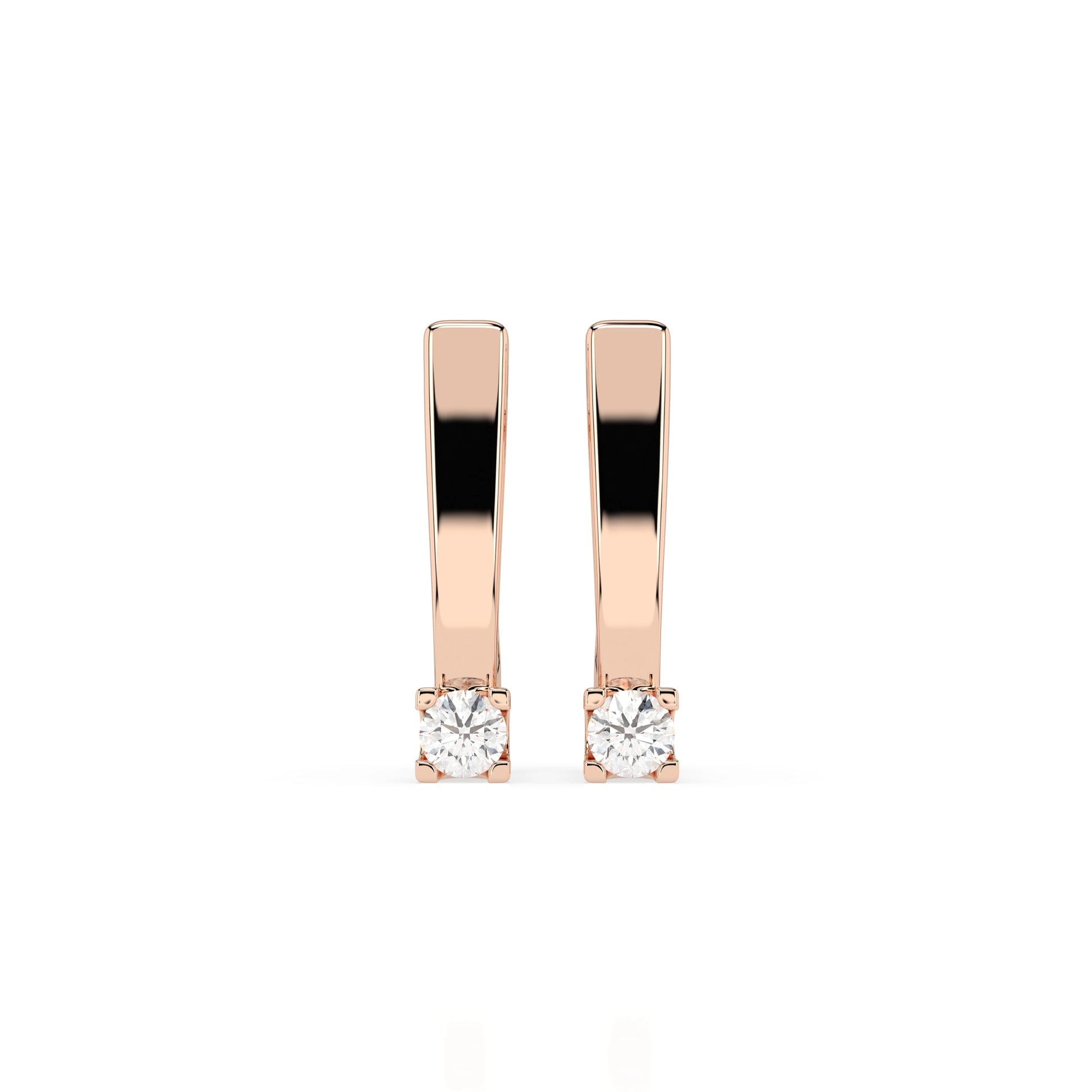 Solitaire English Lock Earring (Round), 0.15 ct — 102-10036(2.7)