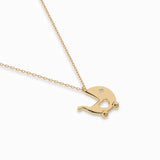 Delicate Diamond Necklace Round 0.01ct by Qutahia Jewellery