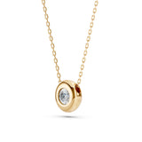 Diamond Pendant Necklace Round 0.15ct by Qutahia Jewellery