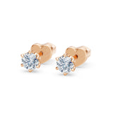 Diamond Stud Earrings Round Brilliant 0.6ct by Qutahia Jewellery