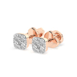 Illusion Diamond Earrings Round 0.06ct by Qutahia Jewellery
