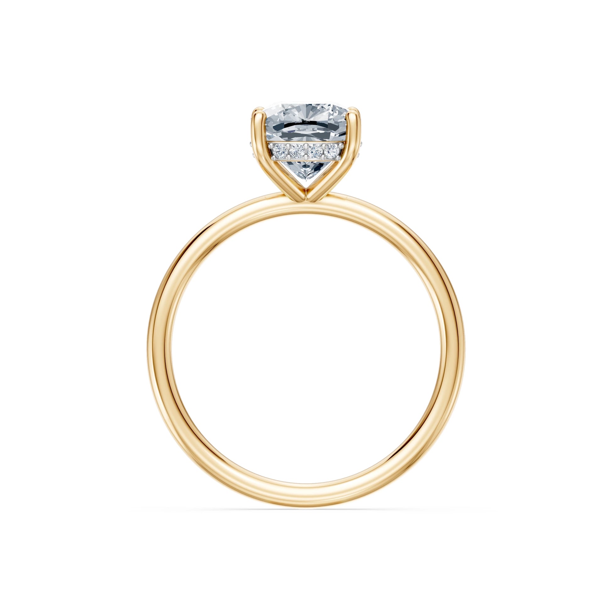 Cushion Lab Grown Diamond Micro Pave Engagement Ring 2.0ct by Qutahia Jewellery