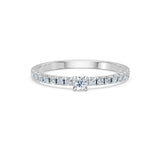 Solitaire Eternity Diamond Ring Round Brilliant 0.09ct by Qutahia Jewellery