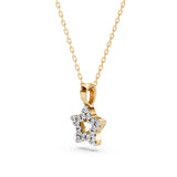 Delicate Diamond Necklace Round 0.08ct by Qutahia Jewellery