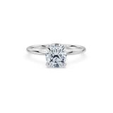Cushion Lab Grown Diamond Micro Pave Engagement Ring 2.0ct by Qutahia Jewellery