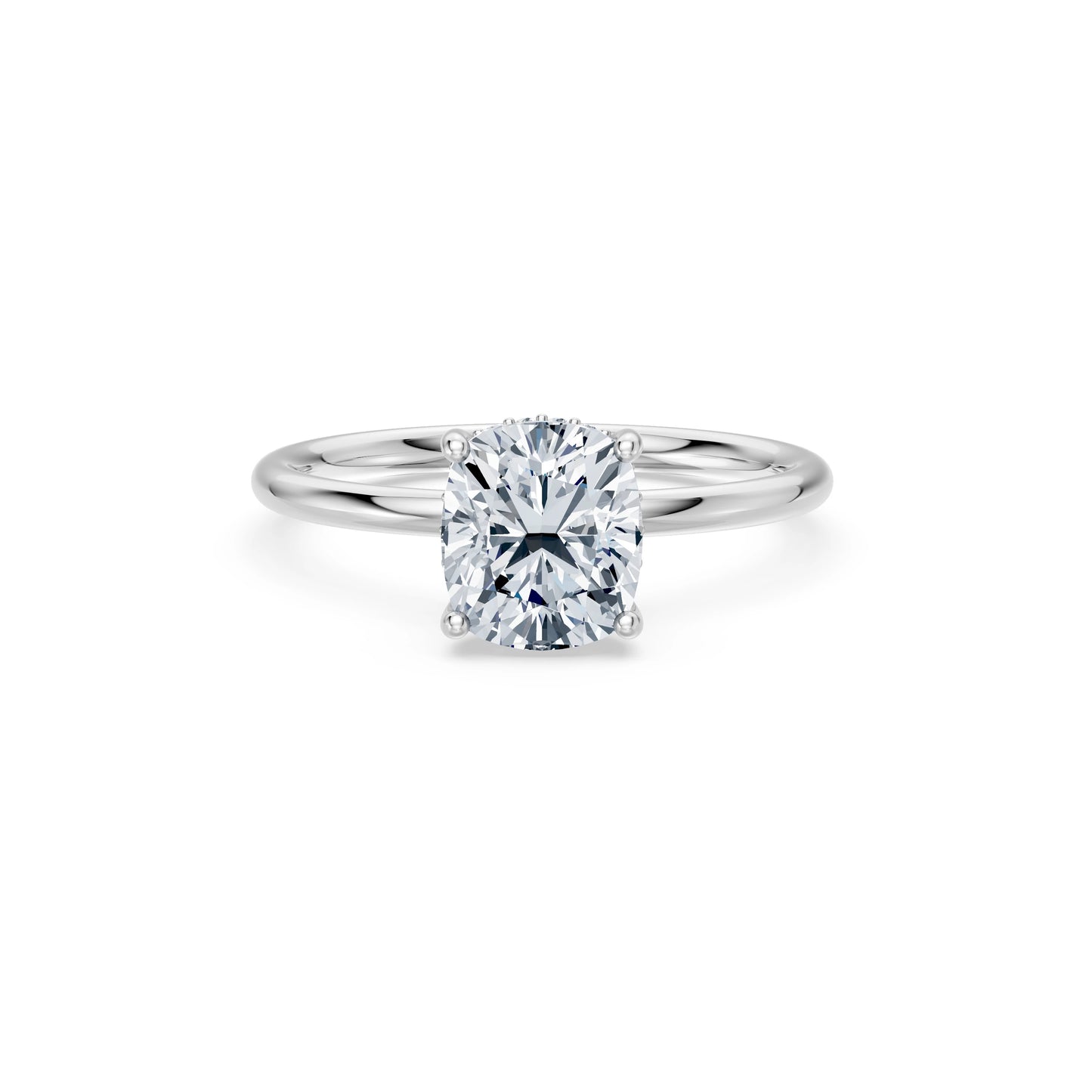 Cushion Lab Grown Diamond Micro Pave Engagement Ring 2.0ct by Qutahia Jewellery