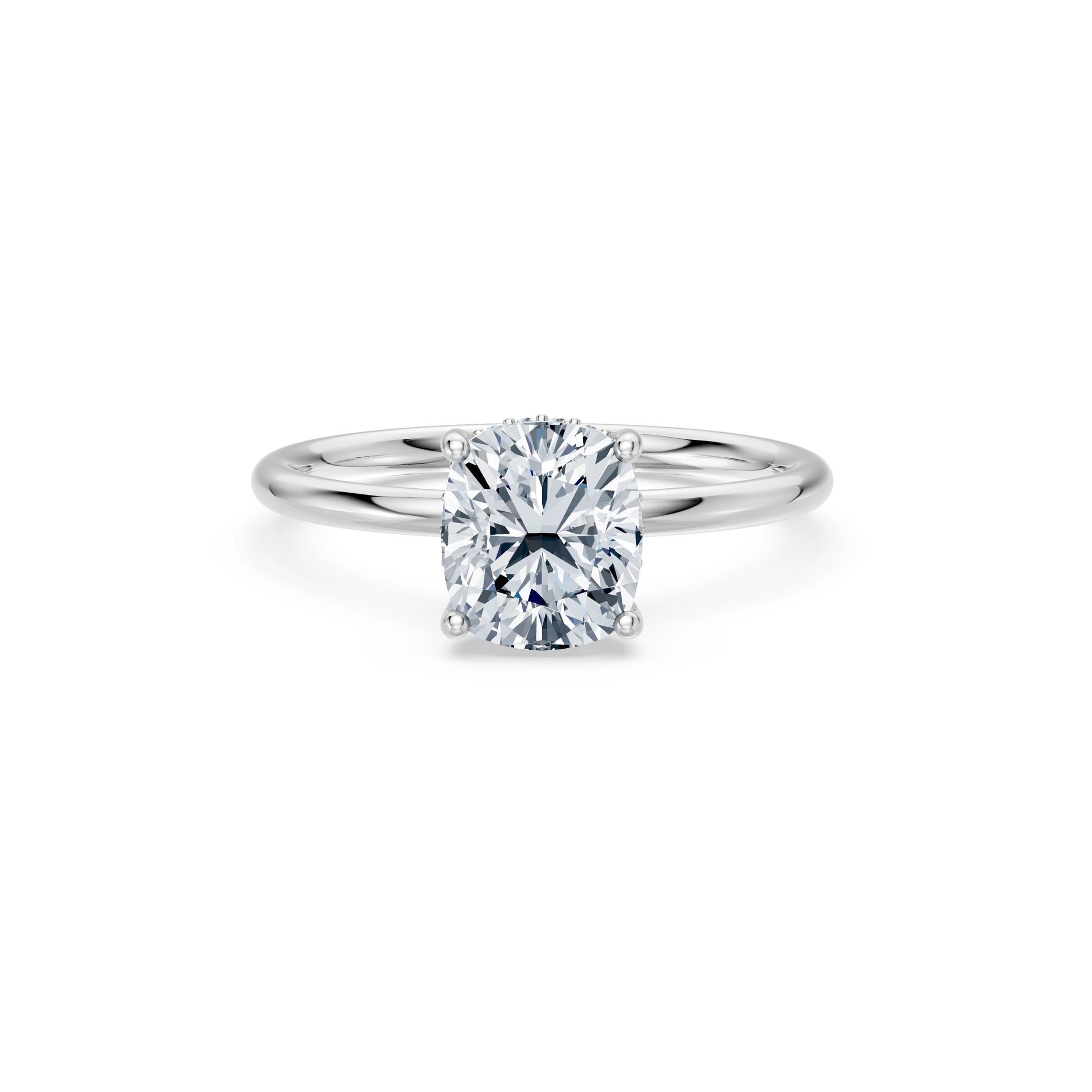 Cushion Lab Grown Diamond Micro Pave Engagement Ring 2.0ct by Qutahia Jewellery