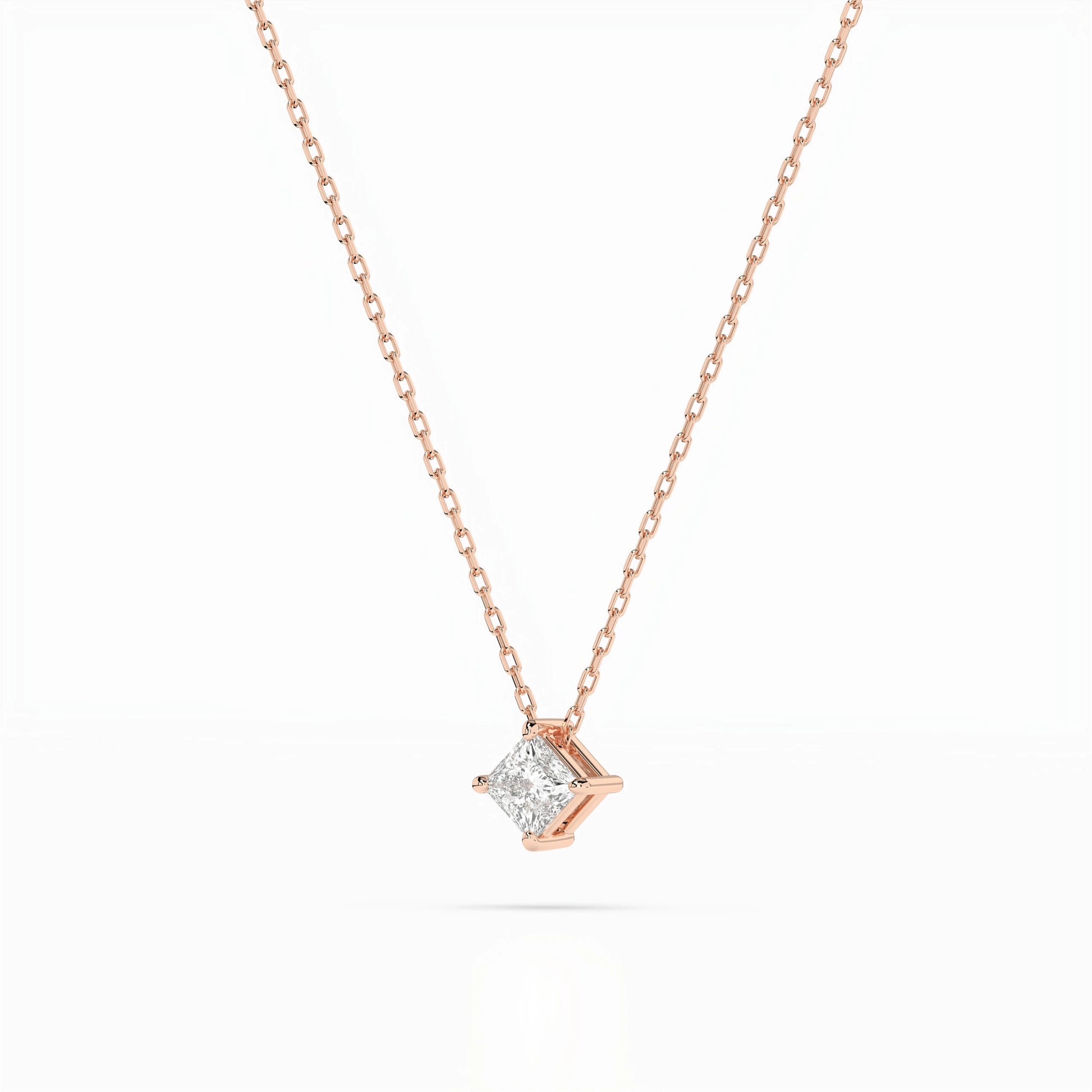 Solitaire Necklace (Princess), 0.17 ct — 104-10055(3.0)PR
