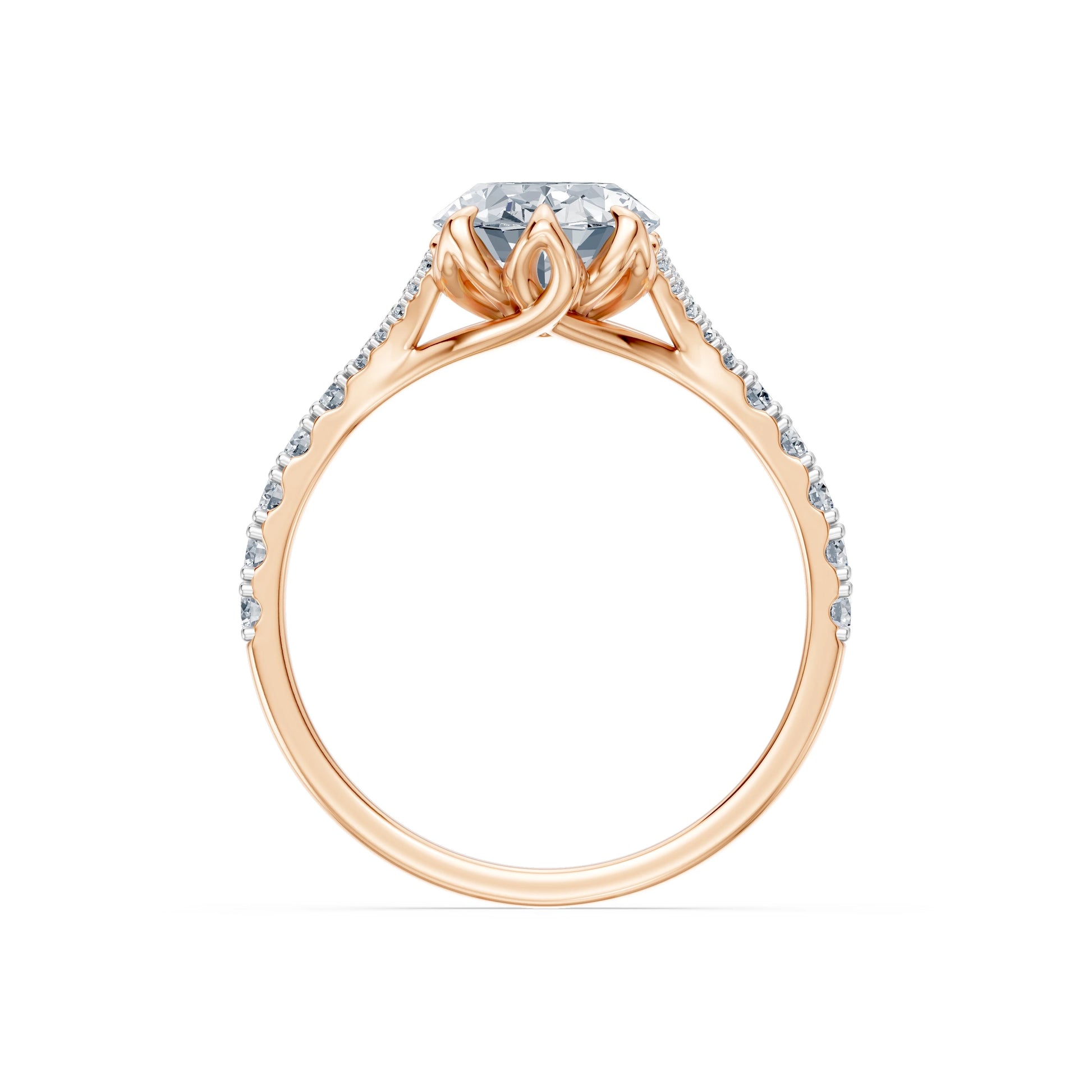 Oval Lab Grown Diamond Micro Pave Eternity Ring 2.0ct by Qutahia Jewellery