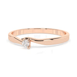 Solitaire Diamond Ring Round 0.04ct by Qutahia Jewellery