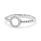 Minimalist Diamond Ring Round 0.08ct by Qutahia Jewellery