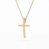 Delicate Diamond Necklace Round 0.03ct by Qutahia Jewellery