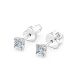 Diamond Stud Earrings Princess 0.34ct by Qutahia Jewellery