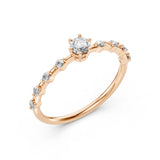 Solitaire Eternity Diamond Ring Round 0.2ct by Qutahia Jewellery