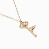 Delicate Diamond Necklace Round 0.1ct by Qutahia Jewellery