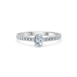 Solitaire Eternity Diamond Ring Oval 0.3ct by Qutahia Jewellery