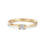 Solitaire Diamond Ring Round 0.2ct by Qutahia Jewellery
