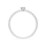 Solitaire Eternity Diamond Ring Round Brilliant 0.09ct by Qutahia Jewellery