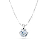 Round Brilliant Diamond Classic Solitaire Necklace 0.7ct by Qutahia Jewellery