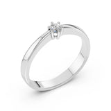 Solitaire Diamond Ring Round 0.1ct by Qutahia Jewellery