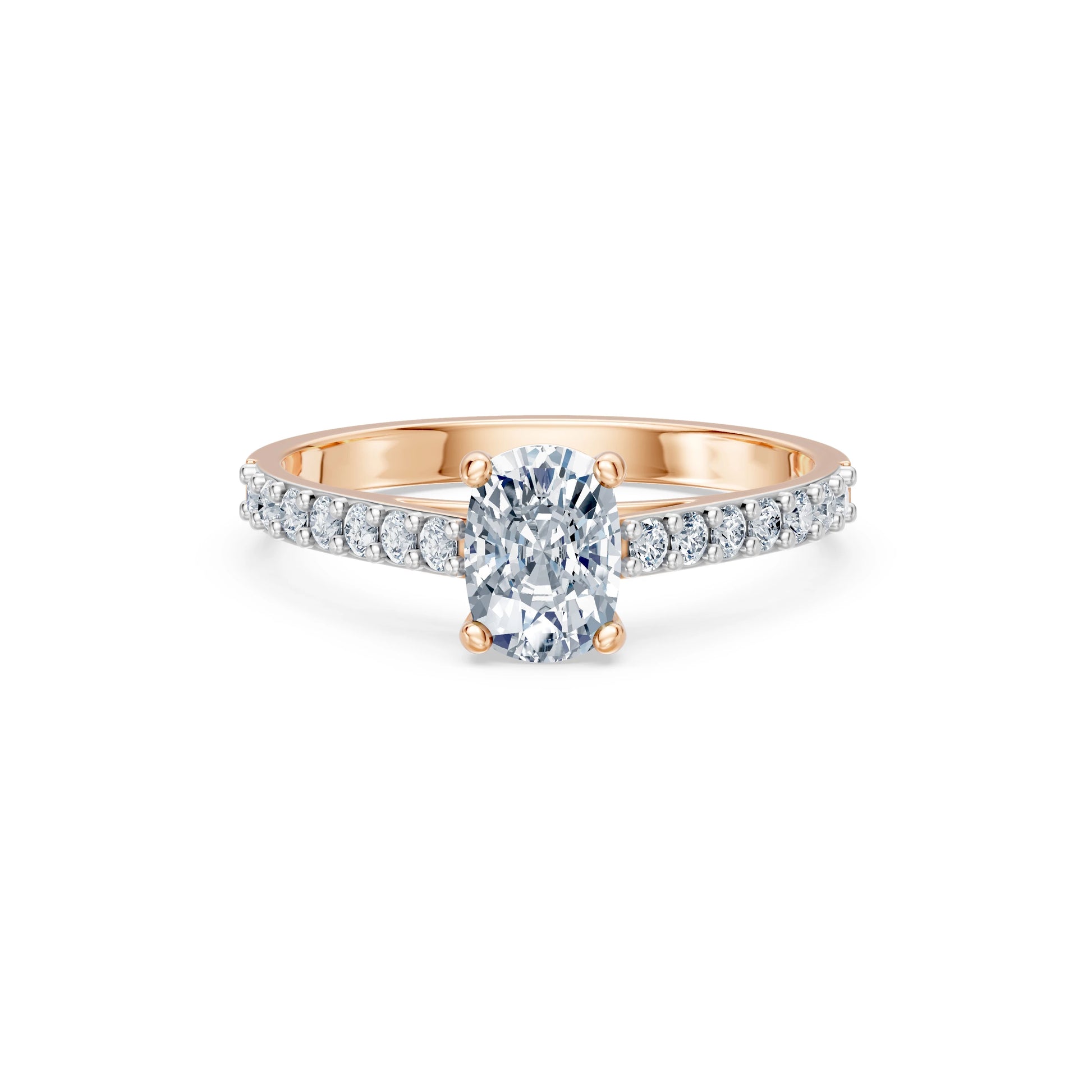 Cushion Lab Grown Diamond Slim Pave Eternity Ring 1.0ct by Qutahia Jewellery
