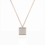 Illusion Diamond Necklace Round 0.07ct by Qutahia Jewellery