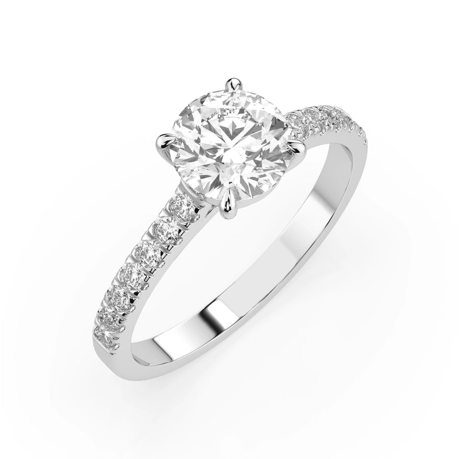 Solitaire Eternity Diamond Ring Round 1.0ct by Qutahia Jewellery