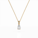 Diamond Pendant Necklace Pear 0.3ct by Qutahia Jewellery