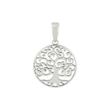 Qutahia Jewelry 9ct or 14k solid gold detailed tree of life pendant with intricate branches and polished finish.