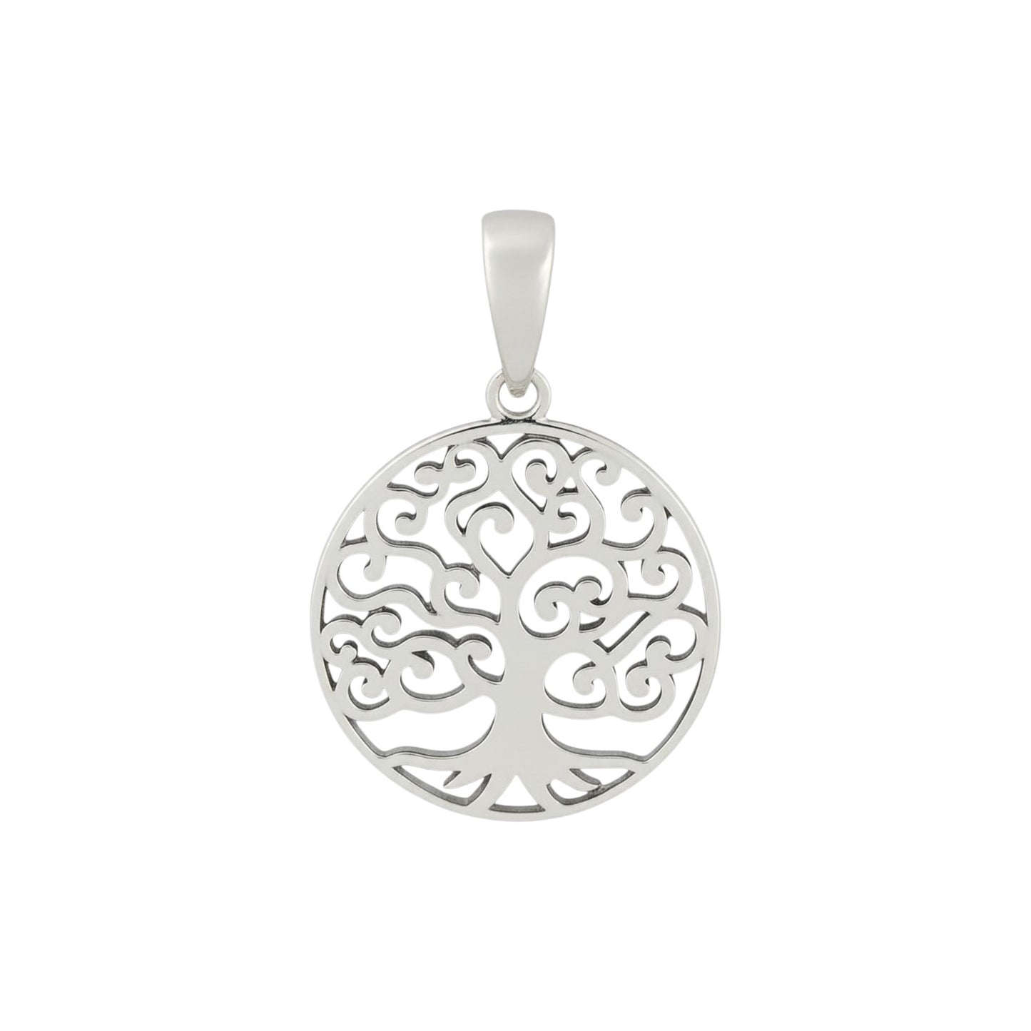 Qutahia Jewelry 9ct or 14k solid gold detailed tree of life pendant with intricate branches and polished finish.