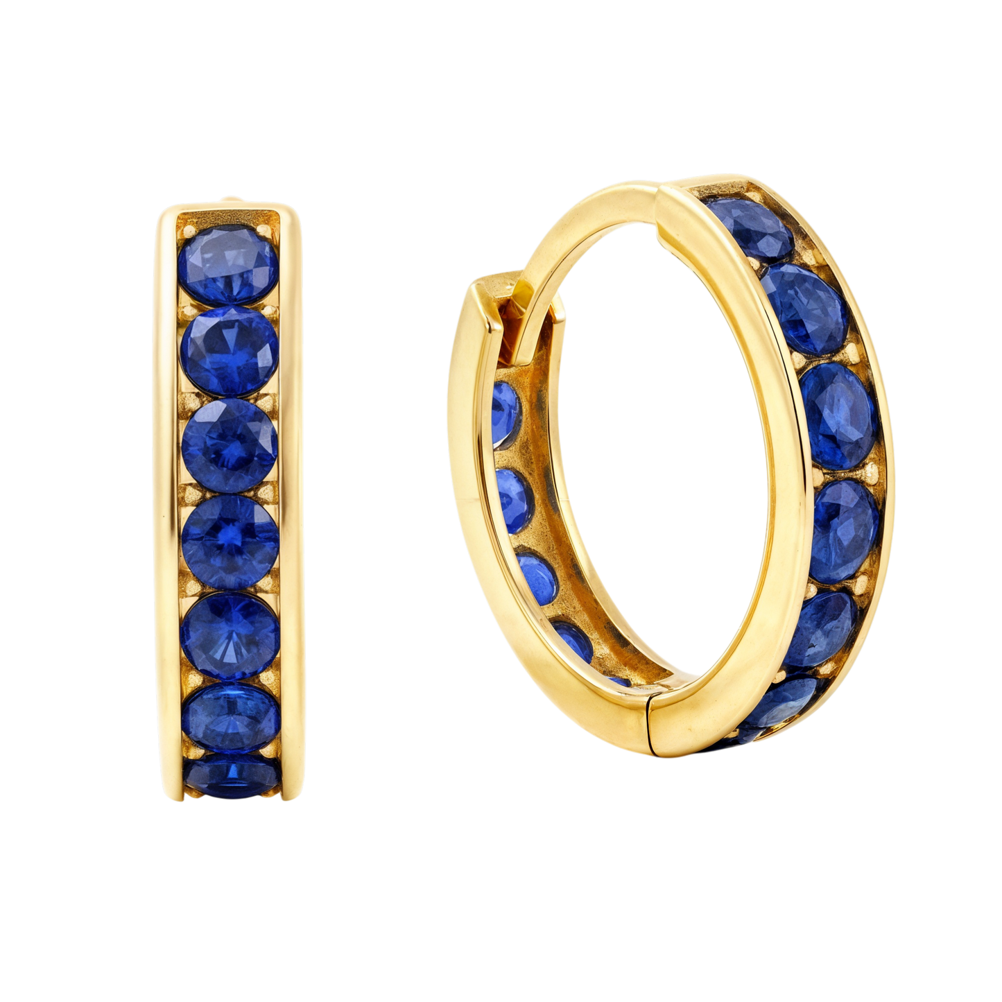 14k Gold Huggie Hoop Earrings in Solid 9K & 14K Gold | Qutahia Jewelry