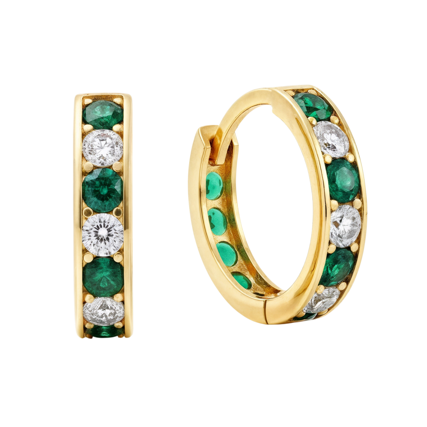 14k Gold Huggie Hoop Earrings in Solid 9K & 14K Gold | Qutahia Jewelry